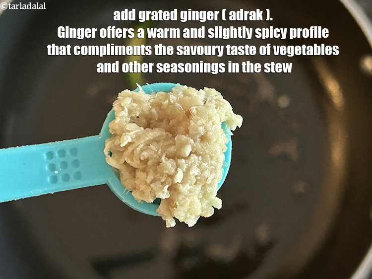 Step 11 – Add 1/2 tsp grated ginger.&nbsp;Ginger offers a&nbsp;<strong>warming and slightly spicy</strong>&nbsp;flavor profile that complements the savory …