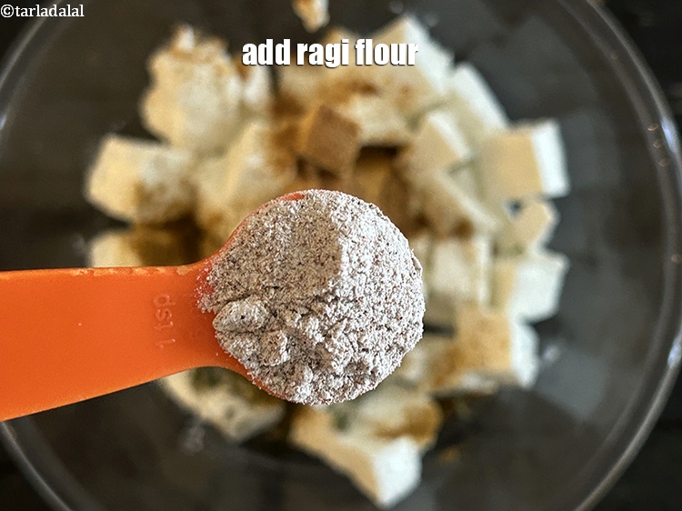 Step 7 – Add&nbsp;<meta charset="UTF-8" />2 tsp&nbsp;<a href="glossary-ragi-flour-nachni-flour-nachni-ka-atta-red-millet-flour-1115i">ragi (nachni / red millet) flour</a>.