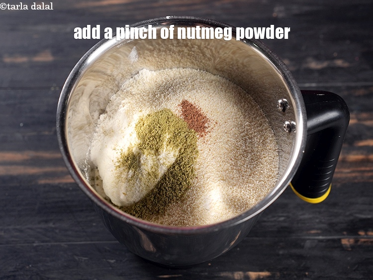 Step 19 – Add a pinch of <a href="https://www.tarladalal.com/glossary-nutmeg-powder-jaiphal-powder-543i">nutmeg (jaiphal) powder</a>.