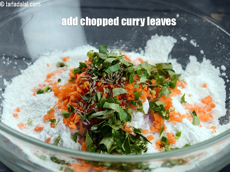 Step 8 – Add &frac12; tbsp chopped curry leaves.
