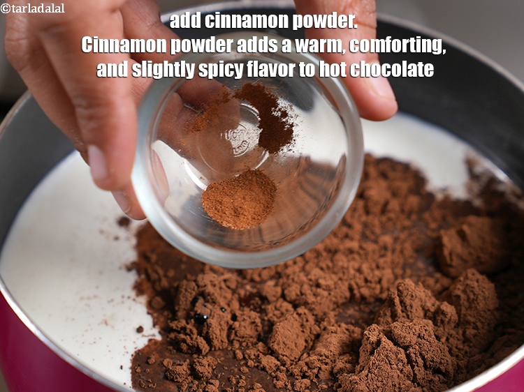 Step 7 – Add 1/8 tsp <a href="https://www.tarladalal.com/glossary-cinnamon-powder-dalchini-powder-850i">cinnamon (dalchini) powder</a>. Cinnamon powder adds a warm, comforting, and slightly …