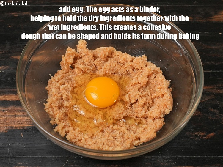 Step 7 – Add 1 <a href="https://www.tarladalal.com/glossary-eggs-anda-baida-398i">egg</a>. The egg acts as a binder, helping to hold the dry …