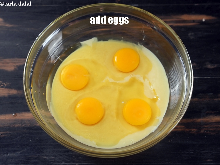 Step 7 – Add 4 eggs.