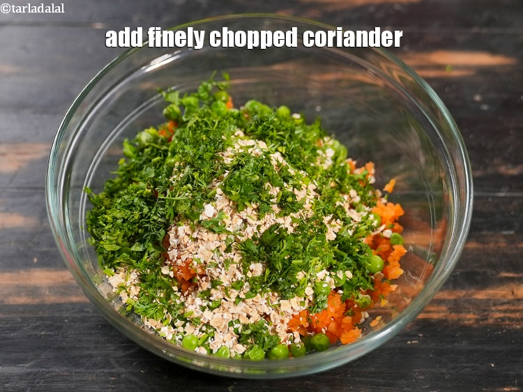 Step 7 – Add 2 tbsp finely <a href="https://www.tarladalal.com/glossary-chopped-coriander-783i">chopped coriander (dhania)</a>.