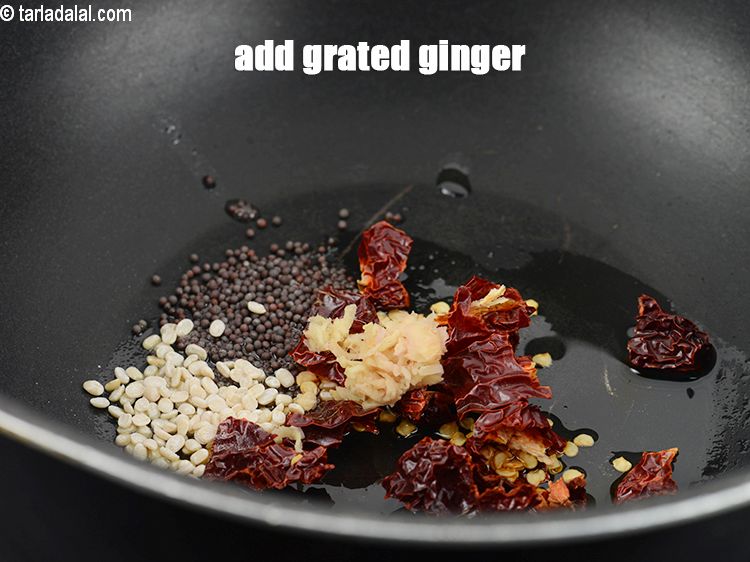 Step 26 – Add&nbsp;1/2 tsp&nbsp;<a href="https://www.tarladalal.com/glossary-grated-ginger-943i">grated ginger (adrak)</a>.