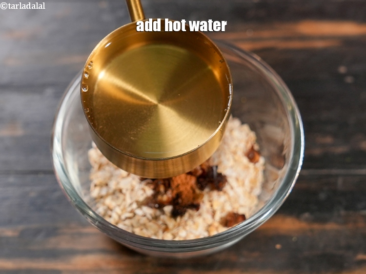 Step 7 – Add &frac34; cup hot water.