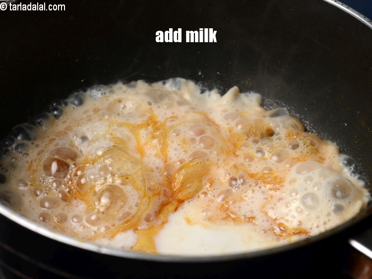 Step 7 – Add &frac12; cup milk.