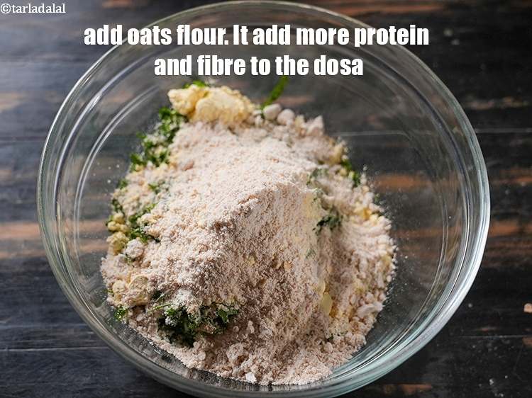 Step 7 – Add <meta charset="UTF-8" />1/4 cup&nbsp;<a href="glossary-oats-flour-oats-atta-2201i">oats flour</a>. <a href="https://www.tarladalal.com/recipes-using-quick-cooking-rolled-oats-547">Oats</a>&nbsp;are a great source of&nbsp;<a href="https://www.tarladalal.com/recipes-for-Protein-Rich-Foods-Indian-Veg-Protein-Rich-Recipes-695">protein</a>&nbsp;for Vegetarians. …