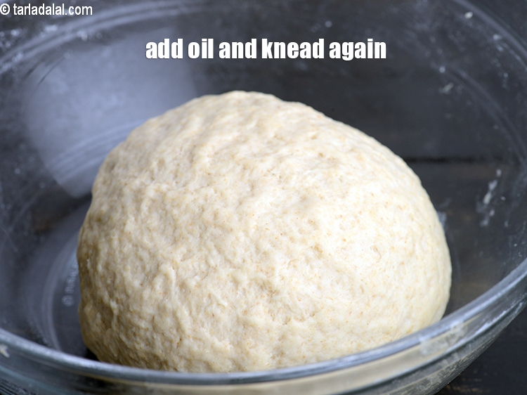 Step 8 – Add 1 tsp oil and knead again.<br /> &nbsp;