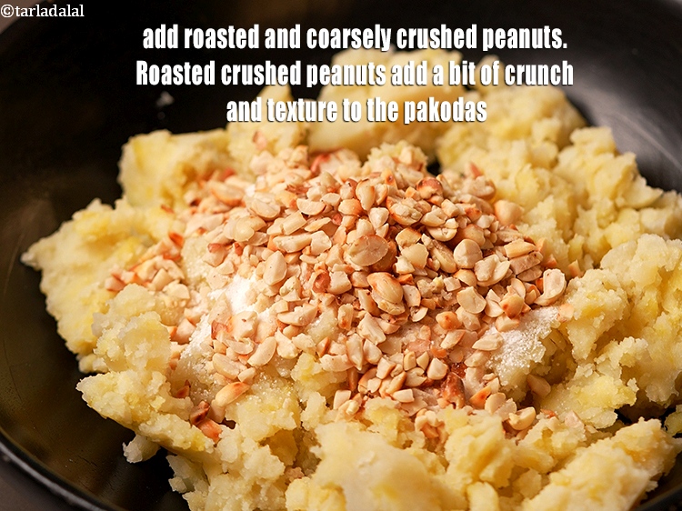 Step 20 – Add &frac14; cup roasted and coarsely&nbsp;<a href="https://www.tarladalal.com/glossary-crushed-raw-peanuts-917i">crushed peanuts</a>.&nbsp;Roasted crushed peanuts add a bit of crunch …