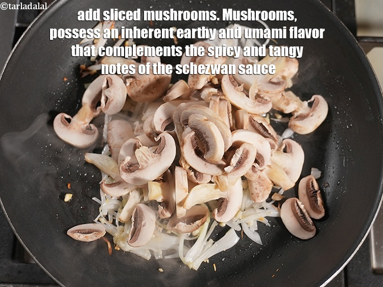 Step 7 – Add 2 cups <a href="https://www.tarladalal.com/glossary-sliced-mushrooms-747i">sliced mushrooms (khumbh)</a>. Mushrooms, possess an inherent earthy and umami flavor …
