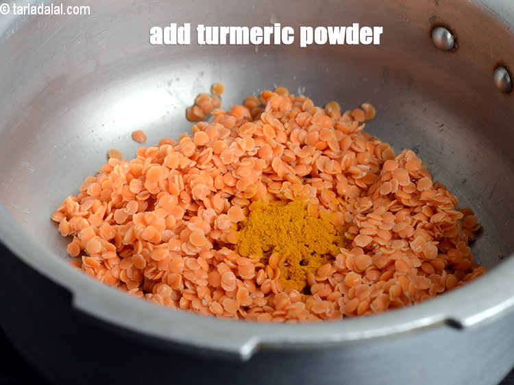Step 7 – Add &frac14; tsp <a href="https://www.tarladalal.com/glossary-turmeric-powder-haldi-645i">turmeric powder (haldi)</a>.