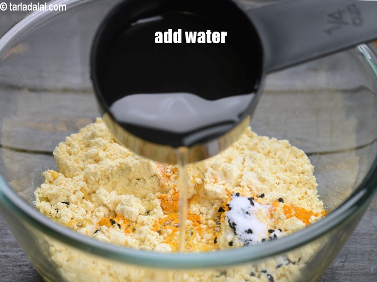 Step 8 – Add 1/3 cup water.