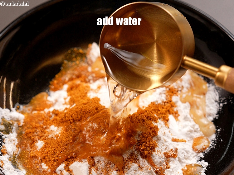 Step 7 – Add 1/3 cup water.