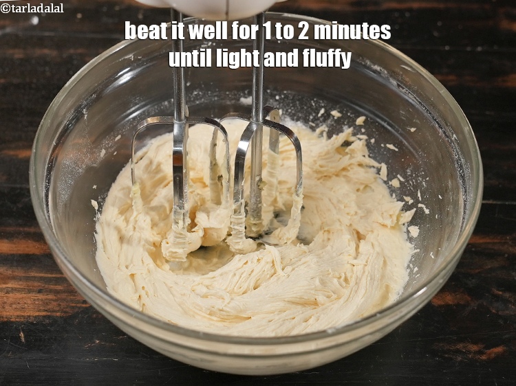 Step 7 – Again beat on a medium speed for 2 minutes.