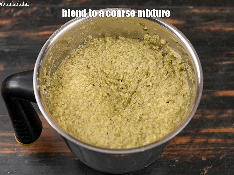 Step 15 – Blend to a coarse mixture.