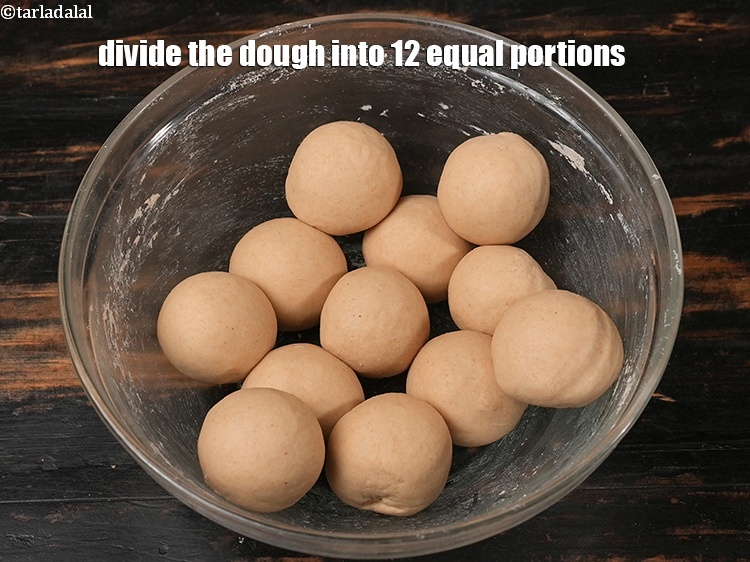 Step 10 – Divide the dough into 12 equal portions.