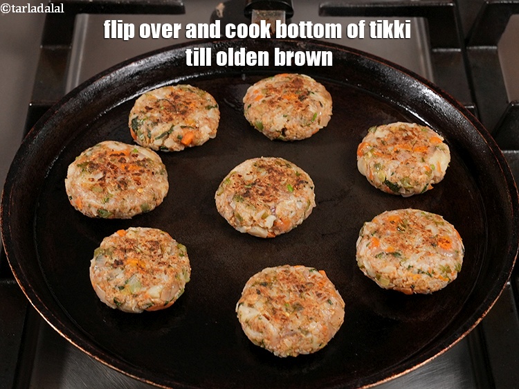 Step 39 – Flip over and cook them. See that one side of the <strong>cauliflower oats tikki | …