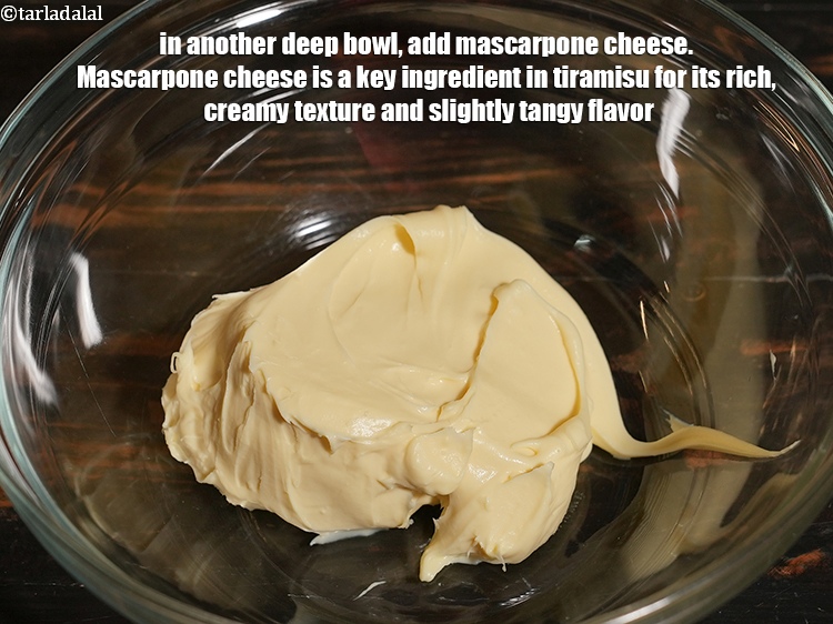 Step 7 – In another deep bowl, add &frac12; cup <a href="https://www.tarladalal.com/glossary-mascarpone-cheese-1519i">mascarpone cheese</a>. Mascarpone cheese is a key …