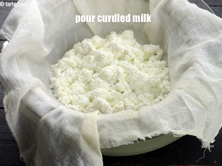 Step 7 – Pour the curdled milk.