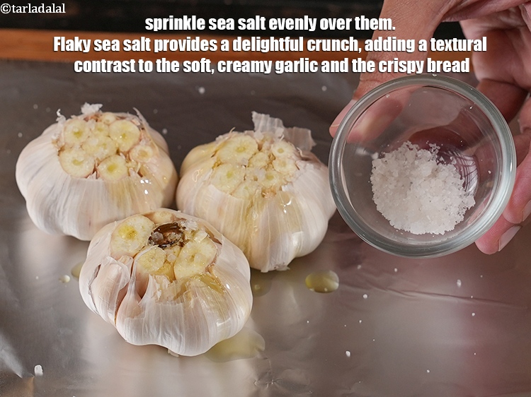 Step 7 – Sprinkle <a href="https://www.tarladalal.com/glossary-sea-salt-khada-namak-421i">sea salt (khada namak)</a> evenly over them. Flaky sea salt provides a delightful …