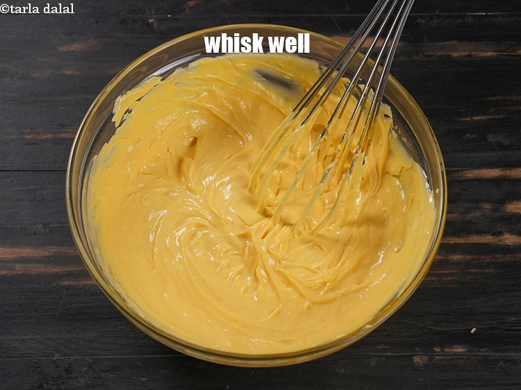 Step 7 – Whisk well till smooth and lump free.
