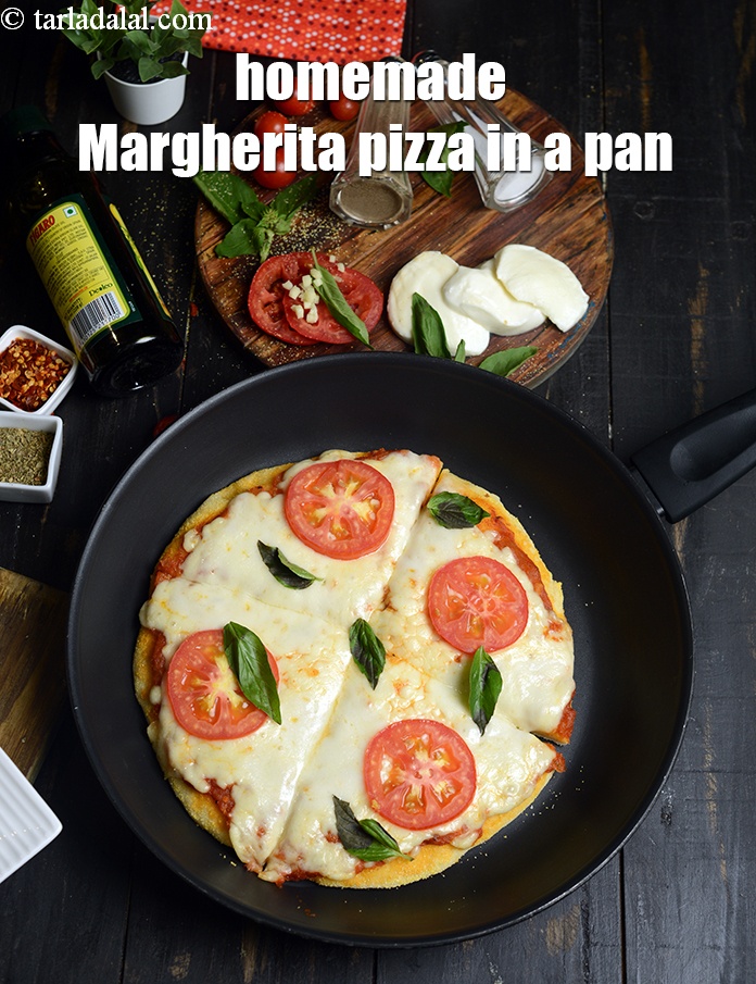 Step 56 – Serve <strong>Margherita pizza 2 ways recipe | Indian Margherita pizza in oven | homemade Margherita …