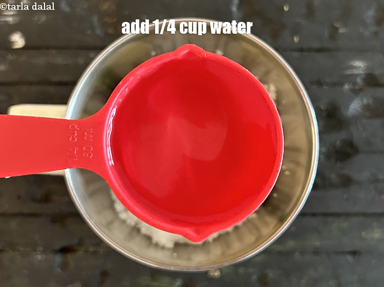 Step 9 – <meta charset="UTF-8" />Add a little water. We used 1/4 cup&nbsp;water.&nbsp;