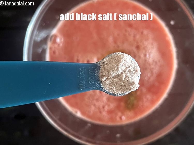 Step 8 – Add&nbsp;<meta charset="UTF-8" />1/4 tsp&nbsp;<a href="glossary-black-salt-sanchal-kala-namak-422i">black salt (sanchal)</a>.