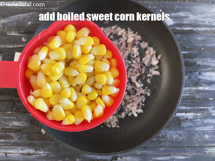 Step 7 – Add&nbsp;<meta charset="UTF-8" />1 cup&nbsp;<a href="glossary-boiled-sweet-corn-kernels-153i">boiled sweet corn kernels (makai ke dane)</a>.