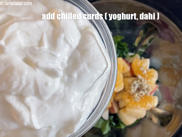 Step 8 – Add&nbsp;<meta charset="UTF-8" />1 1/2 cups&nbsp;chilled&nbsp;<a href="glossary-curd-dahi-yogurt-yoghurt-383i">curds (dahi)</a>.
