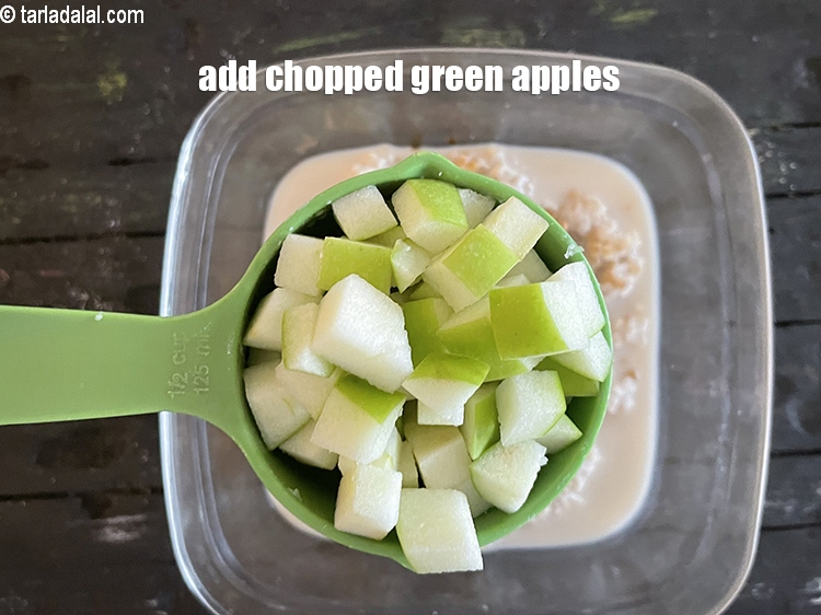 Step 15 – Add&nbsp;1/2 cup&nbsp;<a href="https://tarladalal.com/glossary-chopped-apple-56i">chopped apple</a>.