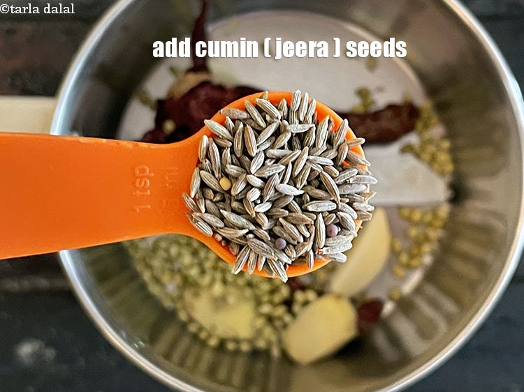 Step 7 – Add&nbsp;<meta charset="UTF-8" />1 tsp&nbsp;<a href="glossary-cumin-seeds-jeera-zeera-381i">cumin seeds (jeera)</a>.