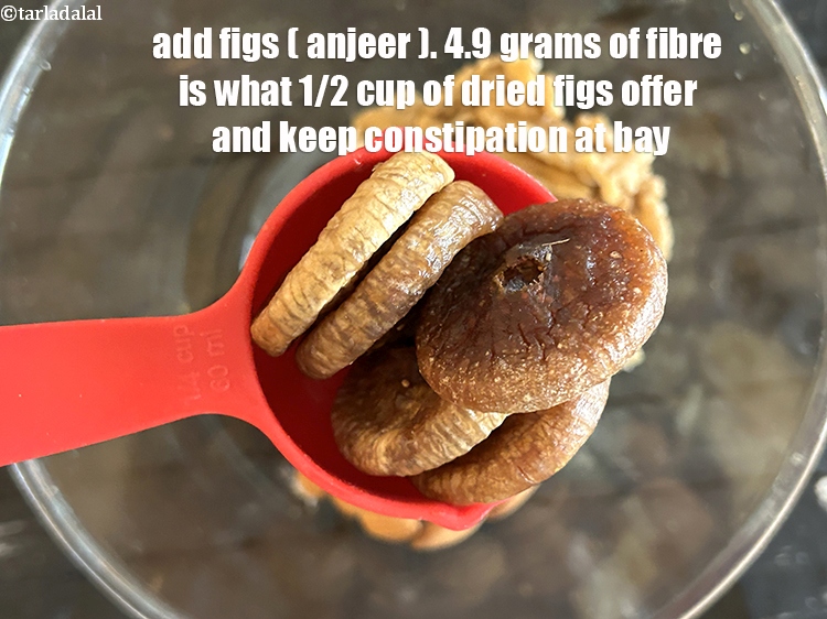 Step 28 – <html><head><meta charset="UTF-8"></head><body><p>Add&nbsp;5 to 6&nbsp;<a href="glossary-dried-figs-sukhe-anjeer-dry-anjeer-413i">dried figs (anjeer)</a>.&nbsp;<strong>Anjeer ( Dried Figs)</strong>&nbsp;:&nbsp;<strong>&nbsp;</strong>4.9 g of fiber is what …