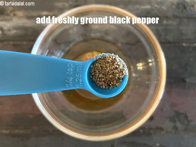 Step 8 – Add&nbsp;<meta charset="UTF-8" /><a href="glossary-freshly-ground-black-pepper-kalimirch-powder-kali-mirch-ka-powder-567i">freshly ground black pepper (kalimirch)</a>&nbsp;to taste. We added 1/8th tsp black pepper.