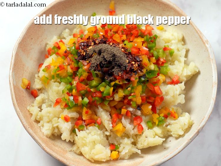 Step 7 – Add &amp;frac14; tsp &lt;a href=&quot;https://www.tarladalal.com/glossary-freshly-ground-black-pepper-kalimirch-powder-kali-mirch-ka-powder-567i&quot;&gt;freshly ground black pepper (kalimirch)&lt;/a&gt;.