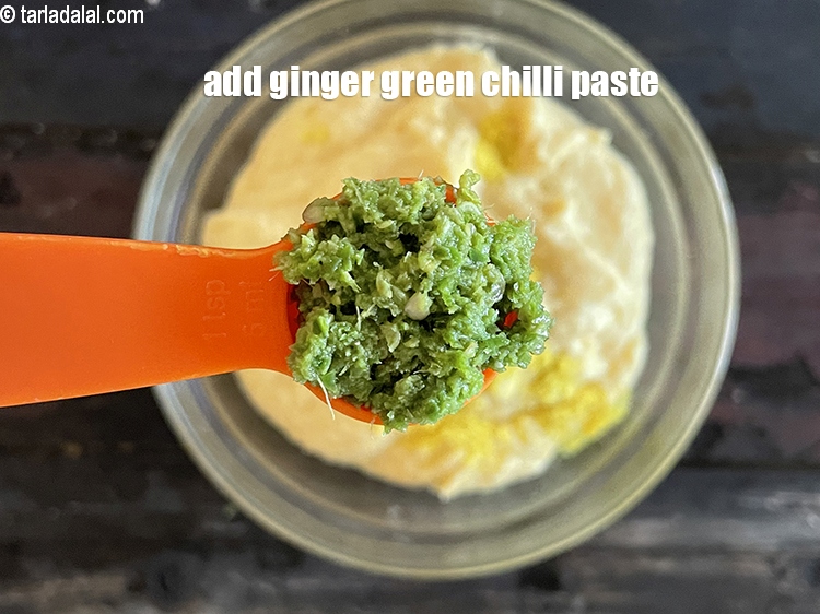 Step 14 – Add&nbsp;<meta charset="UTF-8" />2 tsp&nbsp;<a href="glossary-ginger-green-chilli-paste-adrak-mirch-ki-paste-adrak-mirchi-paste-139i">ginger-green chilli paste</a>.