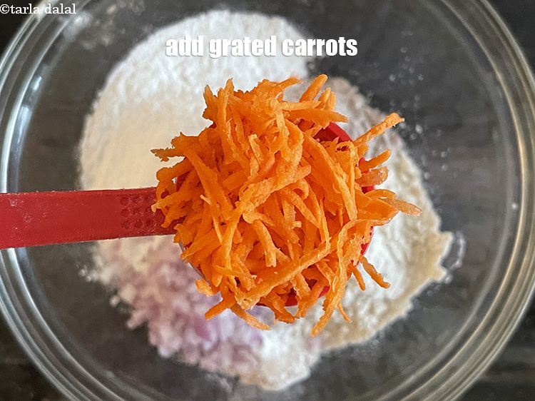 Step 7 – Add&nbsp;<meta charset="UTF-8" />2 tbsp&nbsp;<a href="glossary-grated-carrot-816i">grated carrot</a>.