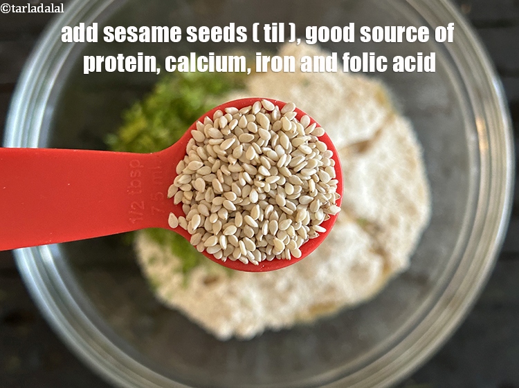 Step 16 – Add&nbsp;<meta charset="UTF-8" />1/2 tbsp&nbsp;<a href="glossary-sesame-seeds-til-gingelly-seeds-612i">sesame seeds (til)</a>.&nbsp;These tiny white seeds are indeed a good source …