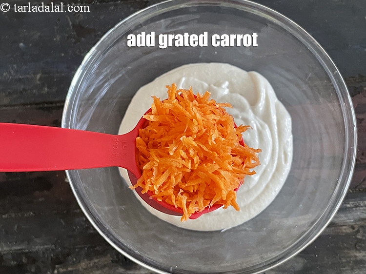 Step 12 – Add&nbsp;<meta charset="UTF-8" />1/4 cup&nbsp;<a href="glossary-grated-carrot-816i">grated carrot</a>.
