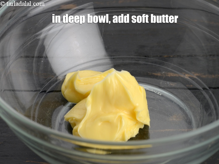 Step 9 – Meanwhile to make the cake batter, in a deep bowl, add &frac14; cup <a href="https://www.tarladalal.com/glossary-soft-butter-naram-makhan-1942i">soft …