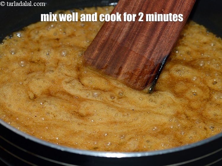 Step 9 – Mix well and cook on a medium flame for 2 minutes, while stirring continuously.
