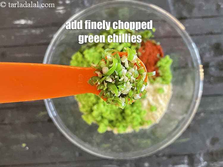 Step 7 – Add&nbsp;<meta charset="UTF-8" />1 tsp&nbsp;finely&nbsp;<a href="glossary-chopped-green-chilli-820i">chopped green chillies</a>.