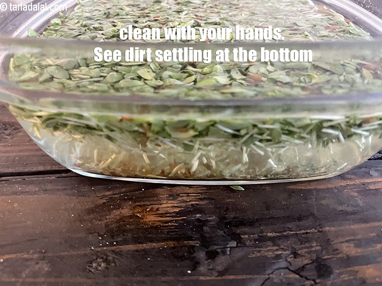 Step 7 – Clean with your hands and you will see lots of dirt settling down.