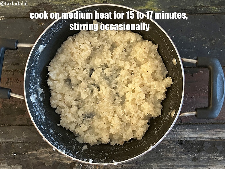 Step 12 – Cook on a medium flame for 15 to 17 minutes, while stirring continuously.