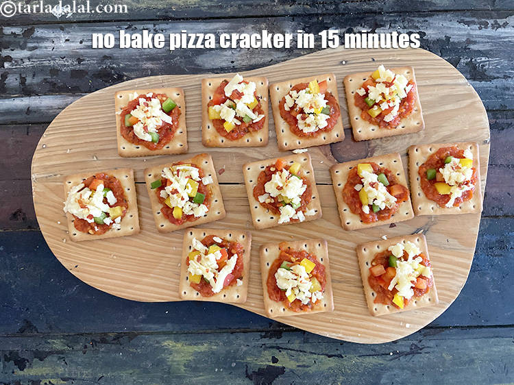 Step 11 – <strong>pizza crackers | Indian veg pizza crackers | quick homemade pizza crackers | no bake …