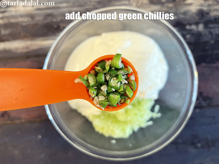 Step 11 – Add&nbsp;<meta charset="UTF-8" />2 tsp&nbsp;finely&nbsp;<a href="glossary-chopped-green-chilli-820i">chopped green chillies</a>.
