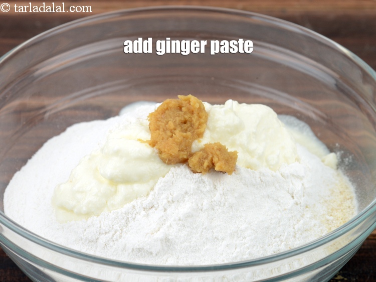 Step 7 – Add &frac12; tsp <a href="https://www.tarladalal.com/glossary-ginger-paste-adrak-ki-paste-457i">ginger (adrak) paste</a>.