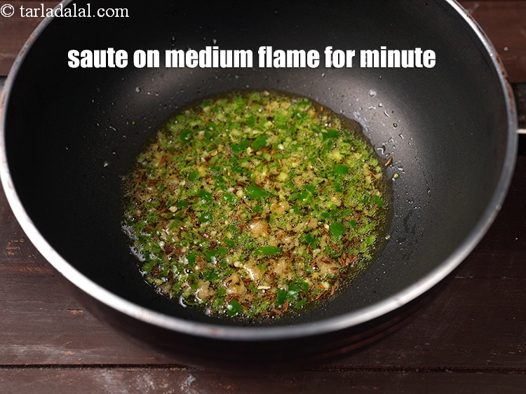 Step 8 – Saute on medium flame for a minute.
