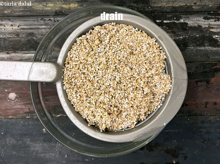 Step 7 – Drain the excess water using a strainer.